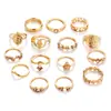 Joyería de Venta Caliente Transfronteriza Europea y Americana, Anillo de Articulación de Flor de Loto Hueco de Moda, Anillo con Diseño Retro Incrustado de Diamantes, Joyería para la Mano de Mujer