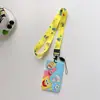 Estuche para Tarjetas Estudiante Winnie the Pooh con Cuerda Larga Estuche Protector para Colgar Tarjeta de Comida en el Cuello Estuche para Tarjeta de Acceso Tarjeta de Autobús Hebilla Tarjeta Anti-pérdida