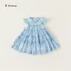 Ropa para niños Huzhou Zhi Li, envío gratis, vestido de hada con encaje, vestido de vacaciones de verano, vestido para niños, mangas abullonadas pequeñas, vestido para niñas