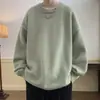 Suéter Redondo de Alta Calidad Directo de Fábrica Estilo Primavera/Otoño para Hombre Marca de Moda Color Sólido Retro Americano Estilo Perezoso Tejido de Punto Holgado