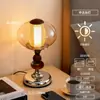 Lámpara de Mesa Vintage de Madera Maciza con Interruptor Táctil Recargable, Adecuada para Estudio, Dormitorio, Mesita de Noche, Luz Nocturna Decorativa de Ambiente
