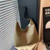 Bolsa Tote com Padrão Trançado Moda Retrô para Mulheres Estilo Coreano Roupas de Trabalho e Dia a Dia Nova Tendência Outono 2025 Bolsa de Ombro Versátil