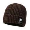 Chapéu Masculino de Inverno Quente de Lã Chapéu Grosso de Veludo Estilo Coreano Cor Sólida Moderno Mais Fácil de Combinar Letra Chapéu de Ciclismo ao Ar Livre