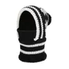 Gorro de terciopelo de invierno con protección para las orejas para mujer, máscara europea y americana, bufanda para el cuello, gorro de una sola pieza, gorro de lana tejido cálido y a prueba de viento