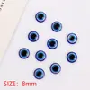 Venta al por mayor de fábrica resina ojo azul oblea Ojo Turco del Diablo ojo azul cuenta plana azul accesorios para ropa