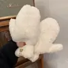 Guantes de Forro Polar de Cordero de Invierno con Etiqueta de Oso para Mujer, Lindo Oso de Peluche Estudiante para Ciclismo de Invierno Engrosados Cálidos Dibujos Animados