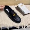 Sapatos femininos versáteis estilo coreano, bico redondo, dourados, lofu, camada única, salto grosso vintage, sola macia, forrados com lã, sapatos de couro