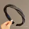 Diadema Trenzada de Nuevo Estilo para Mujer con Pedrería, Borde Estrecho, Pinza para el Cabello Simple de Alto Agarre, Diadema para Lavarse la Cara, Accesorio Versátil para el Cabello