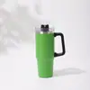 Taza de coche transfronteriza de 30 OZ, termo de acero inoxidable 304 con pajita, taza con asa para hervidor doméstico, conveniente para coche