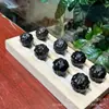 Preto Ébano Trufa Bola Pequena Ovelha Brinquedo Acessórios DIY Pulseira Pulseira Contas Corda Trançada Pingente Acessórios Criativos