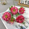 Flor simulada 5 cabezas flor de crisantemo cosmos salón de bodas camino plomo alta flor decorativa florero de mesa flores colocadas flores de seda