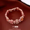 Pulsera con Cierre de Circonita Cuadrada Estilo Corte Francés, Exquisita y Versátil, Sensación de Alta Gama, Accesorio de Mano Moderno y Elegante, Nicho