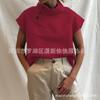 Em Estoque 2026 Europeu e Americano Amazon Dezesseis Cores Oito Tamanhos Cor Sólida Manga Curta Botão Pulôver Casual Solto Algodão Puro Camisa
