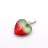 Pingente de amor em pedra natural transfronteiriço 20mm pingente de coração cor de cristal pingente de coração de pêssego acessórios de joias para colar