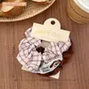 Lazo para el pelo de perla de fresa rosa de primavera y verano, scrunchie plisado de satén, banda elástica alta para el pelo, accesorio para coleta de pelo
