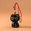 Llavero Colgante de Sándalo Gato Lindo Correa para Teléfono Unidad USB Unisex Anillo para Llaves de Coche Amuleto para Bolso
