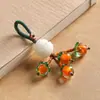 Corrente para Celular Ruyi de Caqui Pingente de Lótus para Pendurar Corda Anti-perda Chaveiro de Carro Masculino Pingente Delicado Feminino