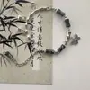 Diseño de Nicho Estilo Mori Pulsera de Campanilla de Bambú Imitación Jade Pulsera para Novia Ins Nuevo Estilo Chino Pulsera de Cuentas de Mariposa