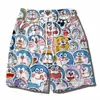 Pantalones Cortos Doraemon para Hombre Pantalones de Playa para Pareja Casual Sueltos de Pierna Ancha Pantalones Verano Pantalones para Dormir en Casa