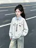 Sudadera de Otoño para Niñas 2026, Popular Estilo Coreano Universitario Cuello Polo Manga Larga para Niños Mayores, Ropa de Primavera y Otoño