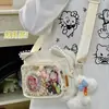2026 Nueva Bolsa Ita de Pequeña Capacidad Estilo Japonés Suave Linda Chica de Anime Bolsa Ita Transparente Versátil Orejas de Gato Lindas