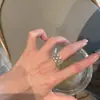 Artesanía Italiana Media Lujo Alta Calidad Diamante de Alto Carbono Anillo de Encaje Versátil Plata de Ley S925 Serie Vegetal