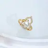 Anillo de perla de agua dulce natural estilo europeo y americano transfronterizo microincrustado Leopardo Nido de pájaro boca abierta Joyería de alto nivel al por mayor