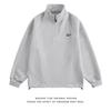 Suéter grueso de estilo americano de marca de moda, de gran tamaño, con cuello vertical bordado y media cremallera, top deportivo informal holgado para jóvenes