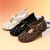 Zapatos de Malla de Lunares para Mamá con Cierres de Velcro, Suela Suave, Transpirables y Cómodos Mary Janes Casuales para Mujeres de Mediana Edad y Mayores