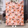 Venda Quente Amazon Halloween Manta de Flanela para Soneca Confortável Macia Impressão Digital Casual Manta de Ar Condicionado Atacado