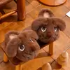 Pantuflas mullidas con temática de cachorros de dibujos animados de invierno para niños, unisex, adecuadas para usar en interiores, con forro polar adicional para abrigar y suela antideslizante