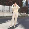 Conjunto de Suéter de Tricô para Mulheres Baixas 2026 Novo Estilo Outono e Inverno Estilo Hong Kong Retrô Chique Suéter com Calça Conjunto de Duas Peças