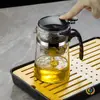Taza Elegante Vidrio Espeso Resistente a Altas Temperaturas Juego de Té Casero Infusor de Té Separación de Té y Agua Preparación de Té con un Botón