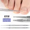 Herramienta de Uñas de Acero Inoxidable de Doble Extremo para Limpiar Surcos de Uñas, Uñas Encarnadas y Levantar Uñas, Especializada para Parches de Uñas, Duradera
