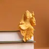 Ciprés de Acantilado Taihang Laozi Predicando Adorno Colgante Talla en Madera Maciza Estilo Chino Decoración de Escritorio para el Hogar Altura 10 cm