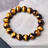Pulseira de Olho de Tigre Amarelo Imitação Círculo Único Pulseira Masculina e Feminina Fio de Mão de Olho de Tigre Dourado Círculo Único Joia de Casal Joia Presente de Aniversário