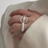Anillo de Dedo de Plata Esterlina S925 Diseño Nicho de Lujo Ligero Anillo Doble de Amor Anillo Abierto Simple Personalizado de Moda para Mujer