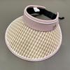Chapéu de sol protetor solar de seda gelada feminino de verão com aba larga para o rosto chapéu de sol coreano doce combinável com tudo topo vazio rosto pequeno