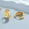 Pendientes retorcidos para mujer de plata de ley 925 estilo ins europeo y americano metálicos rayados pendientes de moda personalidad temperamento joyería para orejas de alta calidad