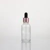 Botella gotero de vidrio esmerilado de punto 10 ml Botella de aceite esencial de hombro redondo Botella vacía pequeña Botella sellada para líquido de esencia