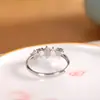 Anel de Prata S925 com Incrustação de Jadeíta de Grau A Exquisito Simples Moda Luxo Leve Versátil