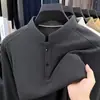 Camiseta Masculina de Manga Longa Mais Vendida Primavera Meia-Idade Moda Casual Gola Alta Camada Base Moletom Solto Moletom Transfronteiriço Masculino