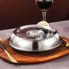Cubierta redonda de acero inoxidable de alta calidad multiusos, cubierta para bistec, cubierta para teppanyaki, cubierta para plancha de comida, cubierta para platos occidentales