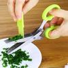 Tijeras de Acero Inoxidable Tijeras Multifuncionales para Alimentos Cocina Hogar Tijeras de Cinco Capas para Verduras Cebolla Verde Poderosas Tijeras de Papel Multicapa