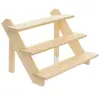 Pronta Entrega Suporte de Mesa de Madeira para Exibição de Bolos de 4 Níveis Rack de Exibição de Joias de Madeira Maciça Rack de Armazenamento de Brinquedos Pop Mart