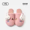 Chinelos de algodão genuíno do Coelho Miffy para mulheres, chinelos de pelúcia quentes para casa no inverno, chinelos de pelúcia antiderrapantes de inverno