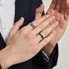 Tendencia Transfronteriza de Moda de Amazon Anillo de Acero Inoxidable Estilo Street Retro Set Anillo Joyería Personalizada para Hombres Anillo de Boda