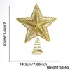 Nova estrela topper de árvore de Natal oca tridimensional Decoração de Natal Coroa de árvore Decoração Acessório de pentagrama de plástico