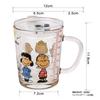Vaso con Pajita Graduado Baby Snoopy Vaso Medidor Vaso para Desayuno de Niñas Vaso para Leche Vaso de Dibujos Animados con Tapa