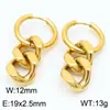 Pendientes de Acero Inoxidable 304 Cadena Cubana con Borlas Joyería Chapado en Oro de 18K Clip para Oreja Pendientes Unisex